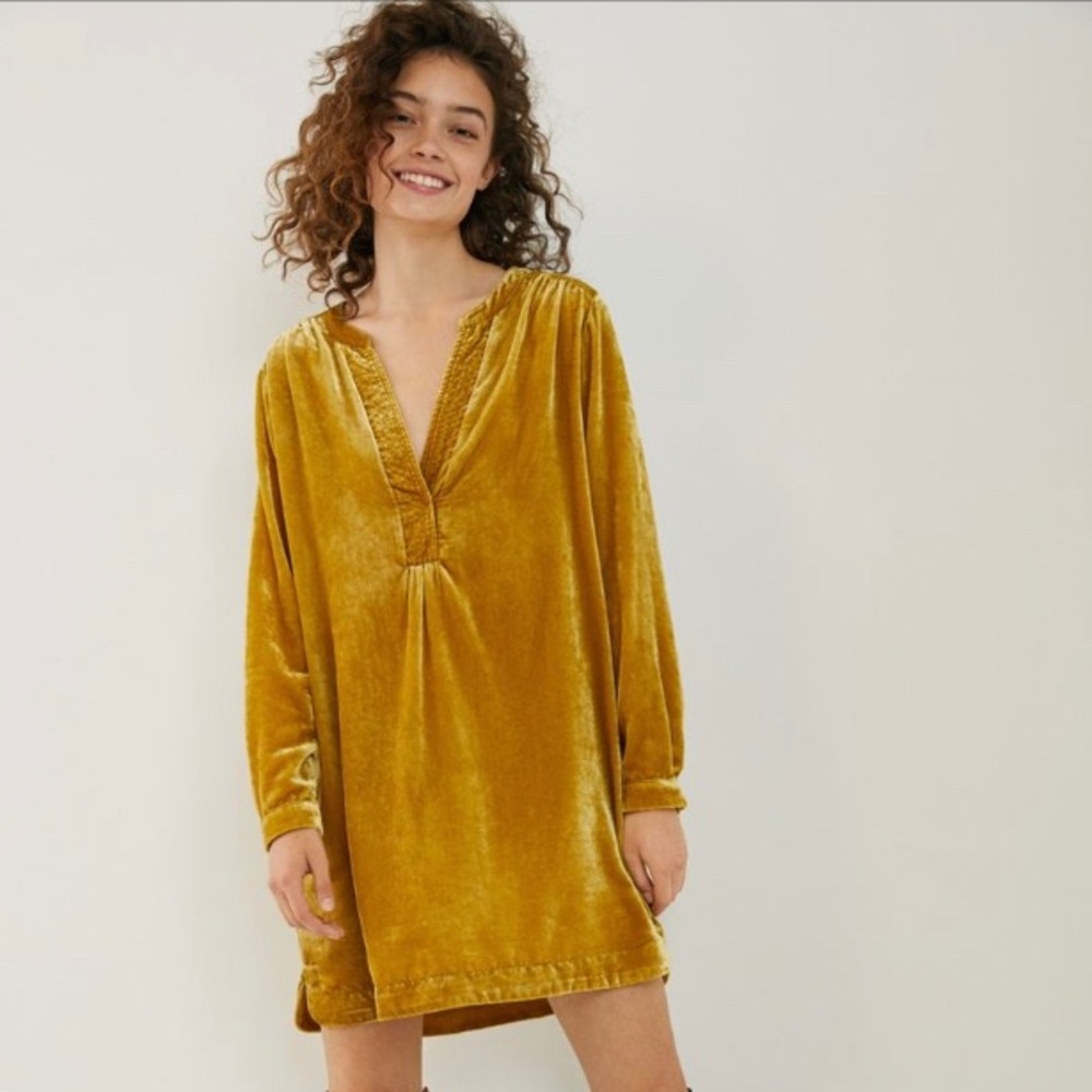 Anthropologie Melody Velvet Tunic Dress